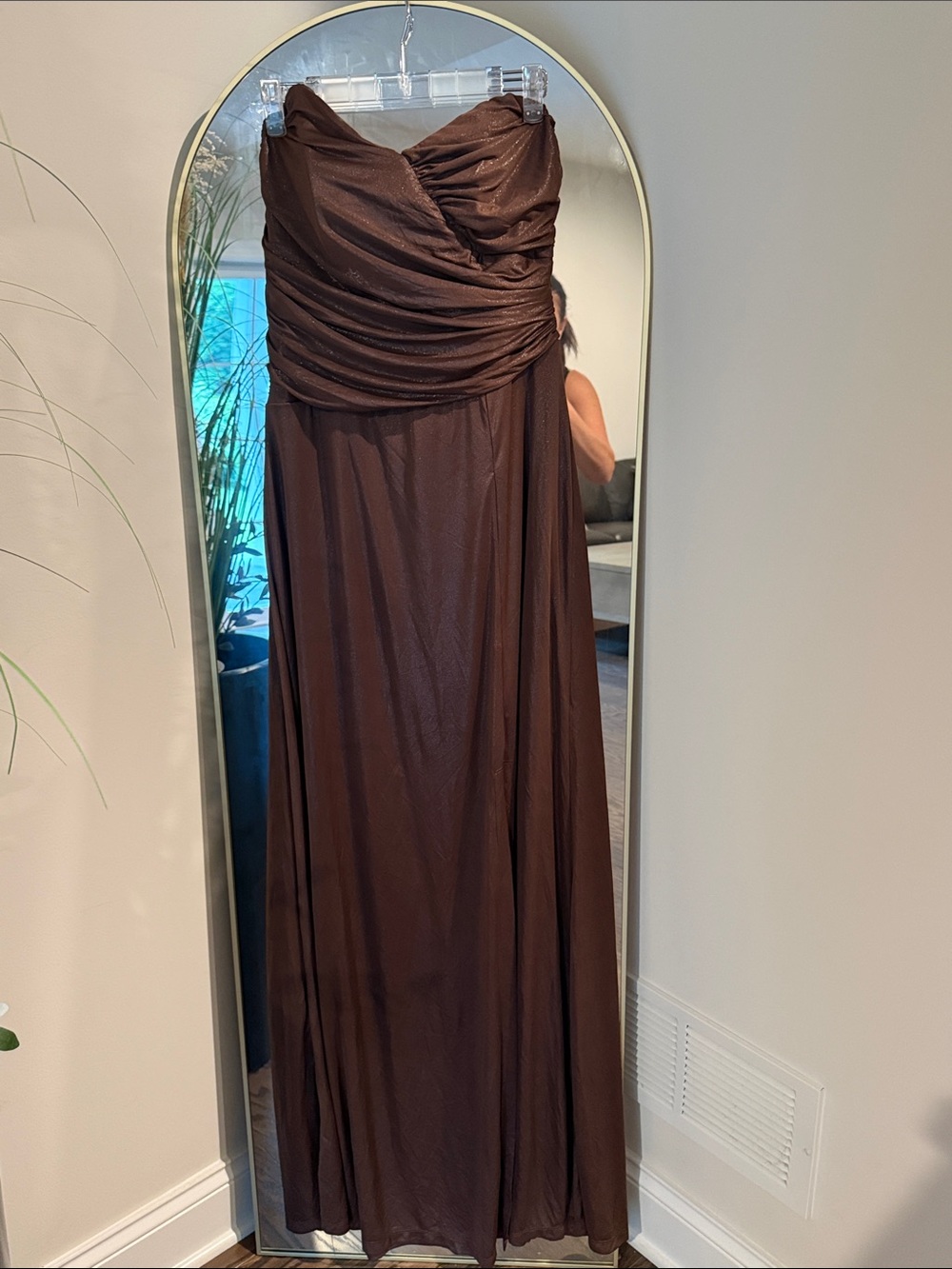 Trendyol Strapless Maxi Dress in Deep Brown